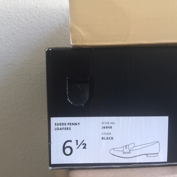 NWT J. Crew Suede Penny Loafers Black W AUTHENTIC - Picture 6 of 8